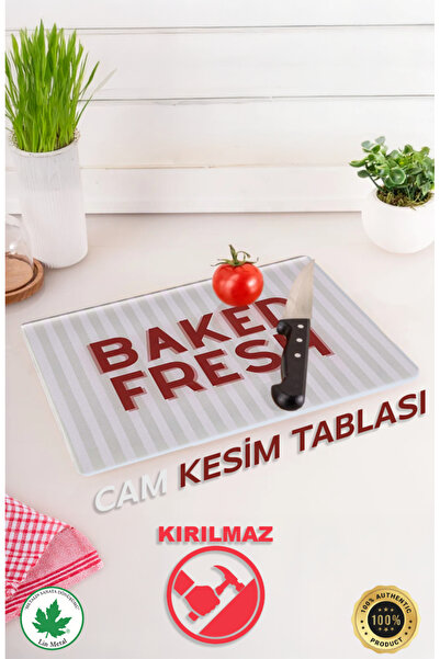 LİNMETAL Temperli Cam Kesim Tahtası 25*35 Siyah My Kitchen – Çizilmez, Isıya ...