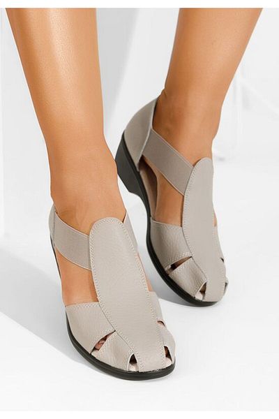 B T Shoes Melona V3 low heel sandals, grey