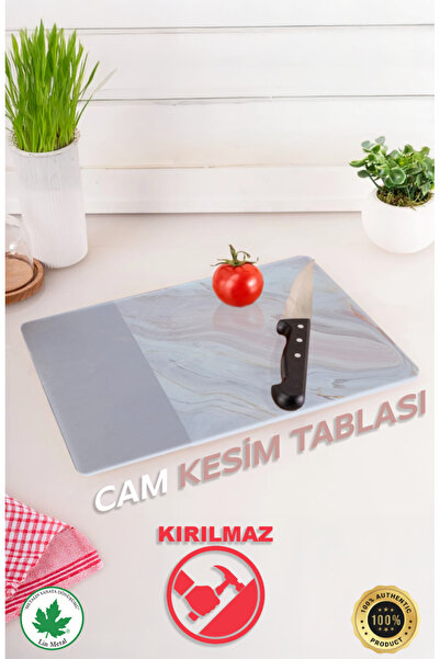 LİNMETAL Temperli Cam Kesim Tahtası 25*35 Siyah My Kitchen – Çizilmez, Isıya ...