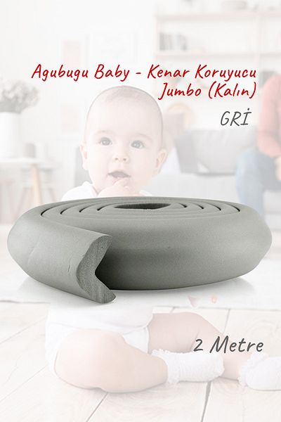 AGUBUGU BABY - Thick Jumbo Edge Protector Gray - 2 Mt*12Mm