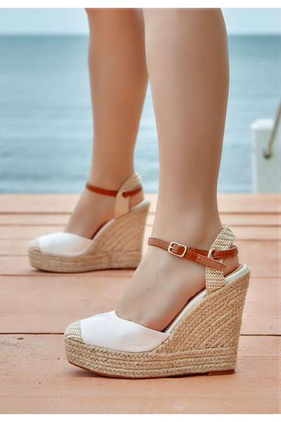 B T Shoes Benisa V2 White Platform Sandals