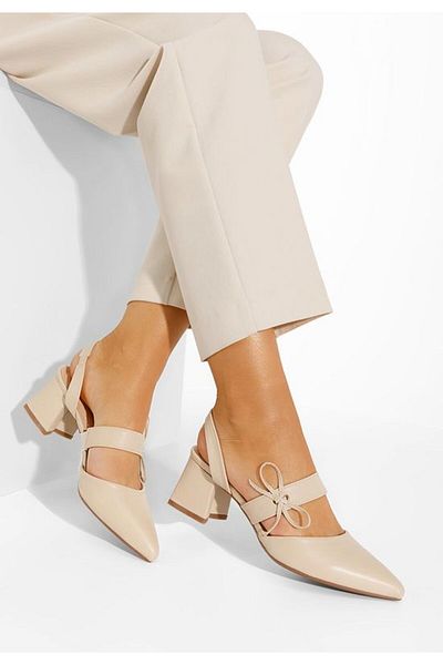 B T Shoes Pantofi Cu Bareta Tanada Bej