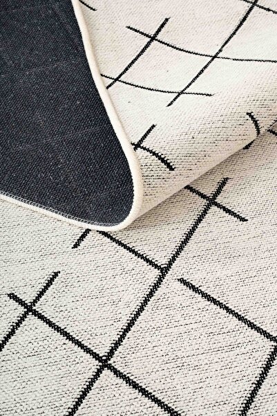 Lorente Home Μοκέτα Moreno Viscose Woven Αντιολισθητική Βάση Πλενόμενη Κρεμ Μαύρη Μοκέτα Διάδρομου 1156