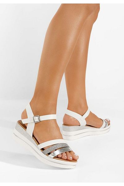 B T Shoes Elegant white Serafina sandals