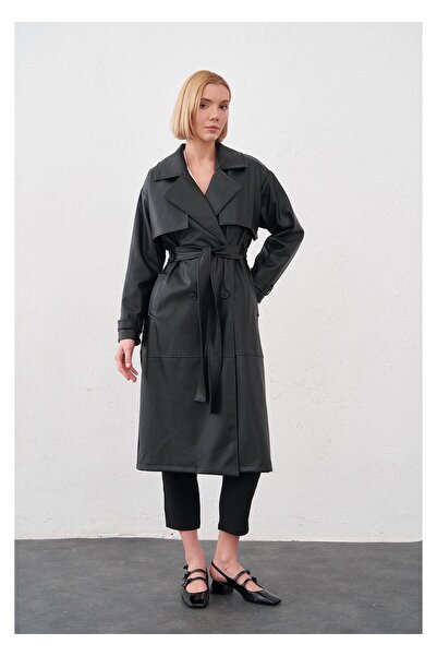 TIFFANY&TOMATO Allerli Kuşaklı Deri Trençkot