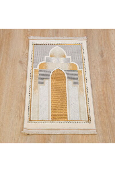 İkranur Πολυτελές βελούδινο χαλί τύπου Acacia Παιδικό χαλάκι προσευχής - Γκρι...