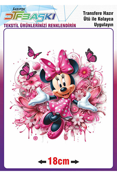 F17 Ajans Minnie Mouse Ütü ile Yapışan Tekstil Transfer Baskı