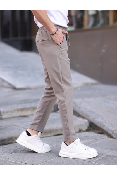 WKM Men's Casual Double Fabric Side Elastic Jogger Pants