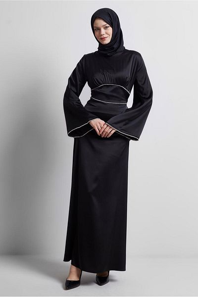 TRENDTESETTÜR ROCHIE DE SEARA DE DAMA NEGRA SATIN T 9516