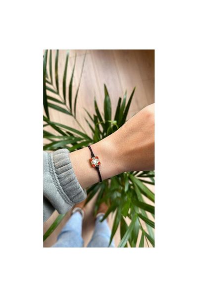 Juju Bronze Red Enamel Diagonal Bracelet