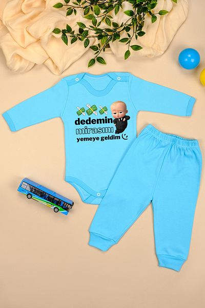 bebetospik 100% Cotton I'M Here to Eat My Grandfather's Heritage Printed Baby Girl & Boy Set