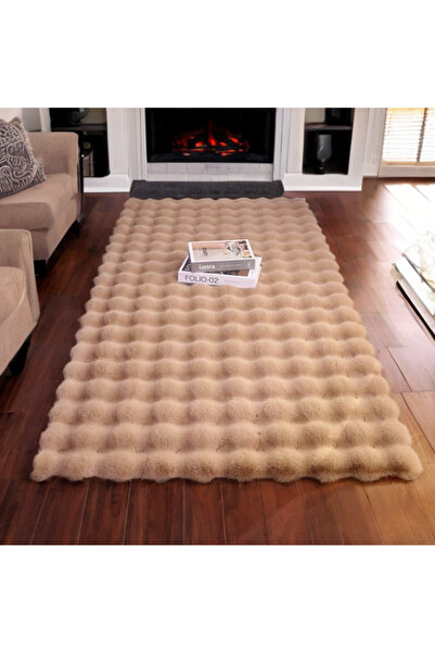 ZADA HOME Pufy Halı Bubble Kaymaz Özel Taban Peluş Halı Yolluk dikdörtgen