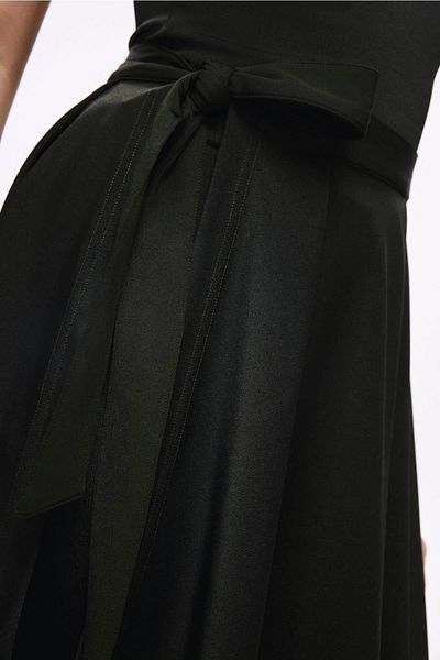 Haşema Shiny Fabric Black 3 Piece Semi-Closed Swimsuit - Jumpsuit Set 5053