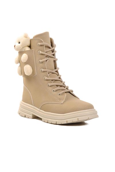 AYAKMOD Perla F Beige Γνήσιες Δερμάτινες Κοριτσίστικες Μπότες