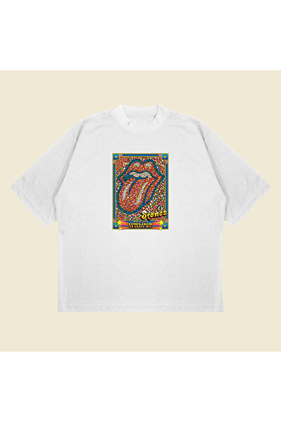 PURE POWER Rolling Stone Seattle cu imprimeu supradimensionat Bumbac unisex țesătură groasă respirabilă tricou