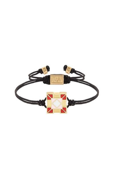 Juju Bronze Red Enamel Diagonal Bracelet