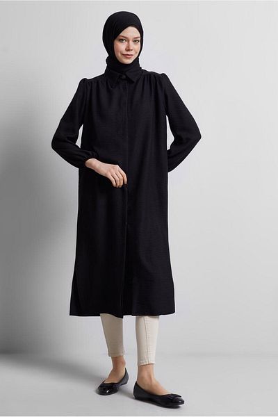 TRENDTESETTÜR Women's Black Long Tunic t 4716