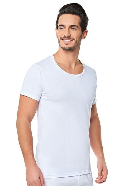 ENTAHA Tutku Men's Gray V-Neck Ribbed Short Sleeve Undershirt