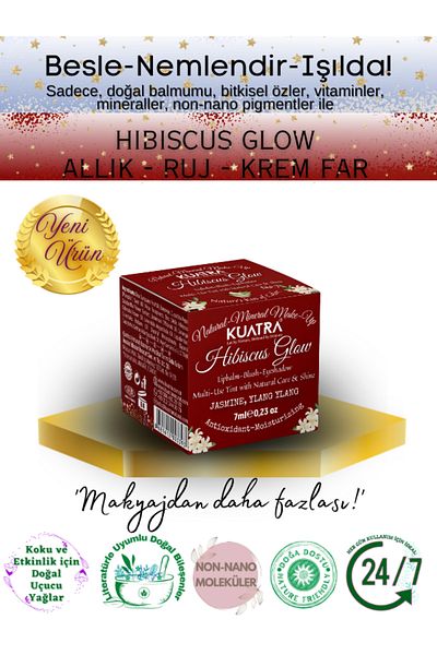 KUATRA Hibiscus Glow - Nourishing, Moisturizing and Blush Lipstick with Natural Ingredients
