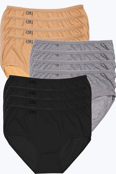 ENTAHA Tutku Women's Black Skin Gray 12 Pack Lycra Bato Panties