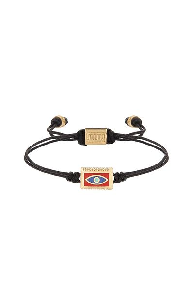 JUJU MOOD Bronze Stone Eye Shaped Black String Bracelet