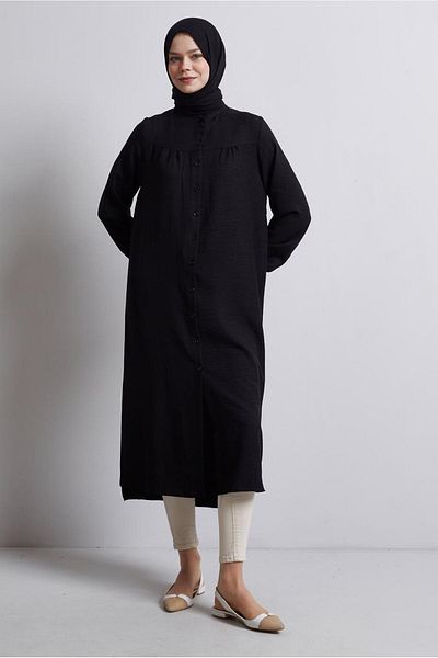 TRENDTESETTÜR Women's Black Long Tunic t 0716