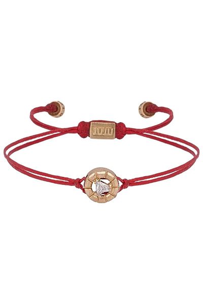 JUJU MOOD Red String Round Bracelet - With Triangle Stones in the Middle