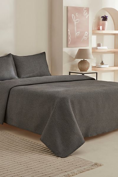 Karaca Home Anthracite Double Bed Cover Set