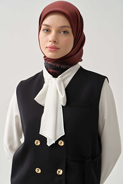 Tuğba Kruvaze Mini Yelek - Siyah