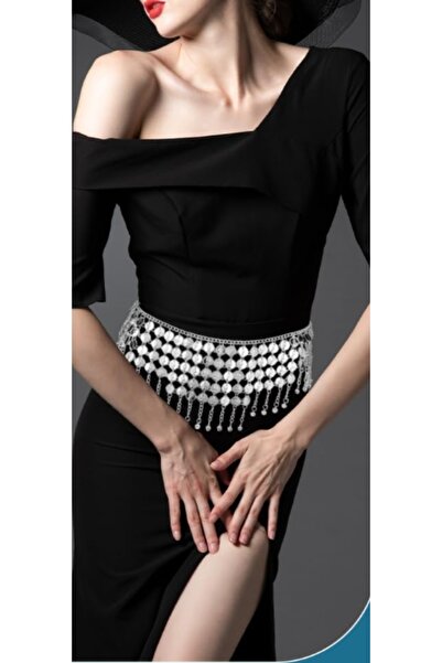 NİSANURTEKSTİL سلسلة الخصر مع الربع والجرس سلاسل الرقص الشرقي قلادة حزام الورك