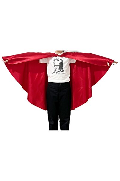 Asyabayrak Türk Bayraklı Pelerin Ve Atatürk T-shirt Seti 23 Nisan-19 Mayıs Gö...