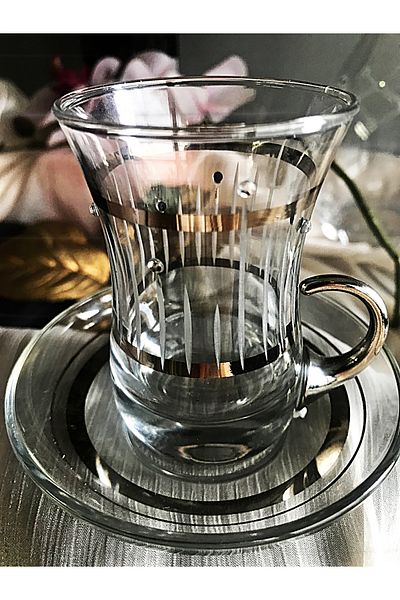 Paşabahçe 62561 12 Piece Tea Set with Thick Patterned Base 100 Cc