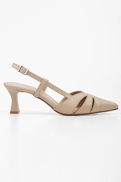 Shoeberry Women's Liora Skin Skin Short Heeled Stiletto