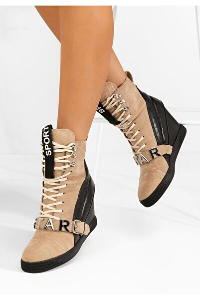 B T Shoes Sneakers Cu Platforma Candy Kaki