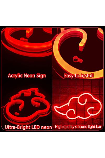fulina LED Red Cloud Neon Signs for Wall Decor,Dimmable,12V,Easy to Install and Use,USB Powered,29*15cm