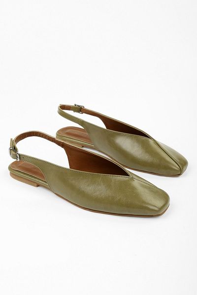 Shoeberry Noya Oil Green Skin Ballerinas für Damen