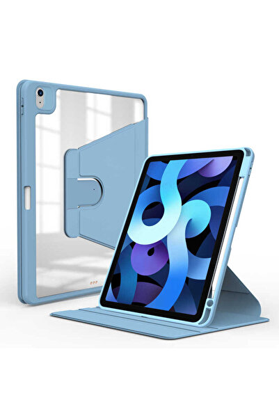 UnDePlus Apple Ipad Air 11inç M2/m3 2025-2024 Uyumlu Kılıf Şeffaf Dönebilen Kalem Bölmeli