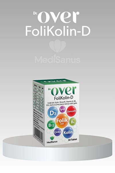 Dr over Folikolin D, Folik Asit, Kolin, Zencefil, Vitamin D, B6, B12, Iyot Ve Çinko, 30 Tablet