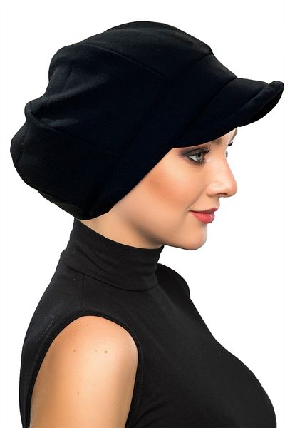 fidan bone Soft-London Lined Viscose Black Hat