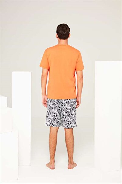 Mod Collection 3636 Чоловічий помаранчевий комплект з футболки та шортів
