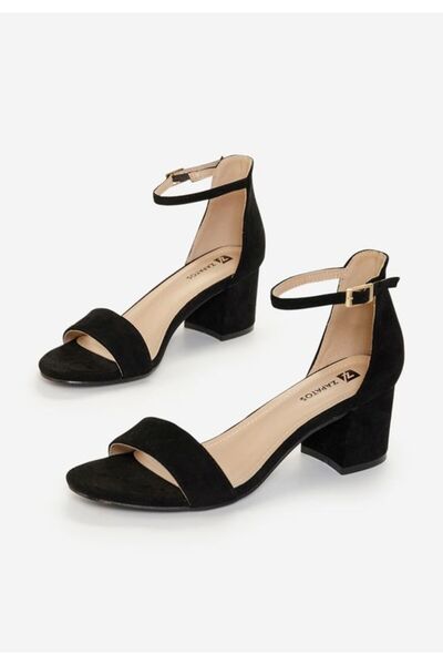 B T Shoes Sandale cu toc mic negre Nomeria