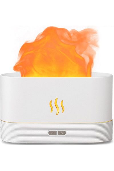 COOYA Oil Diffuser Humidifer with Flame Light Effect, 180ml, 5 Color Flame Lights Auto-Off Function