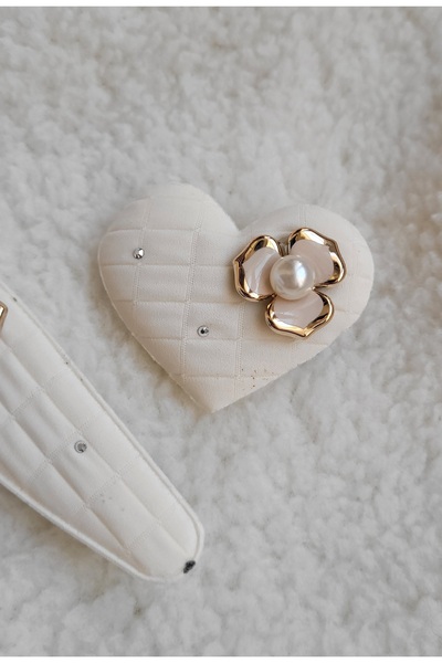 LO ADORO 2Pcs Girls Heart Buckle Less-Hair Kids Collet Buckle Toothed Collet Hair Accessory