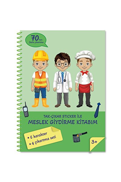 Bitmeyen Tükenmeyen Meslekler Temalı Tak Çıkar Sticker Boyama Kitabı