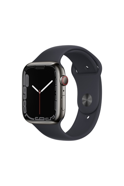 Apple Watch Seri 7 (GPS + Cellular) 45 mm Paslanmaz Çelik Kasa Grafit MNAX3TU...
