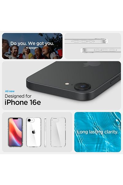 Spigen Ultra Hybrid designed for iPhone 16e case cover (2025) - Crystal Clear
