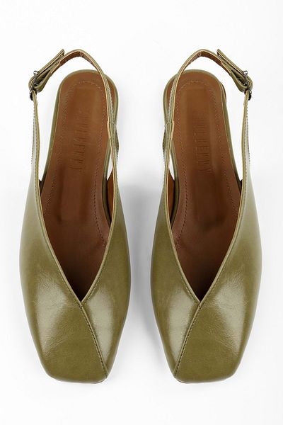 Shoeberry Noya Oil Green Skin Ballerinas für Damen