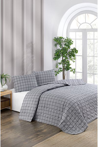 MARLA HOME Double Pique Bed Cover Set | 220X230Cm | 2 Pillow Cases | Multi-Purpose Blanket | Cotton