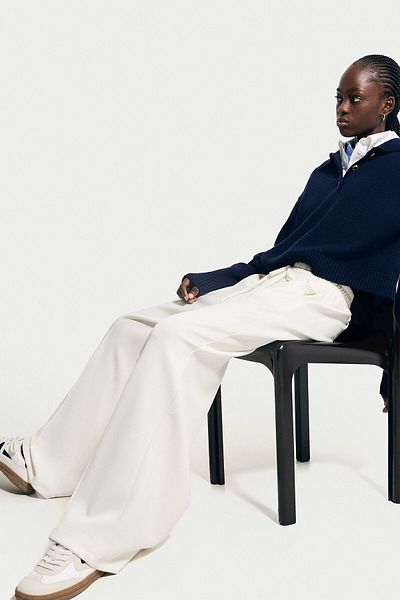 Bershka Soft touch wide-leg trousers