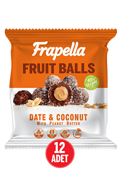 Frapella Hindistan Cevizi Kaplı Fıstık Ezmesi Dolgulu Vegan Meyve Topu 40 Gr....